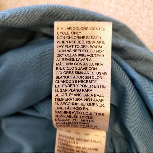 WHBM Sleeveless Silver Tone Metal Bar Hardware Top Tank Small Blue - Picture 3 of 8